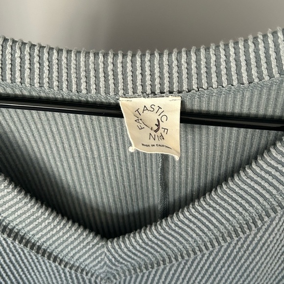 V-Neck Ribbed Sweater - Seafoam colour - Picture 3 of 4